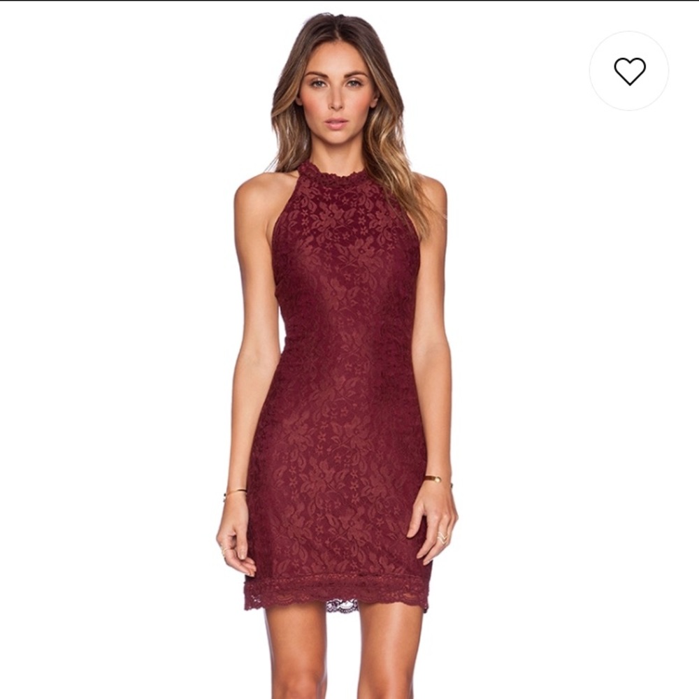 Dark Red WYLDR “Chase” Lace Dress Sz S